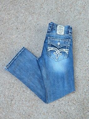Rock Revival Men's Lewis Bootcut Buckle Exclusive Denim Jeans Size 32